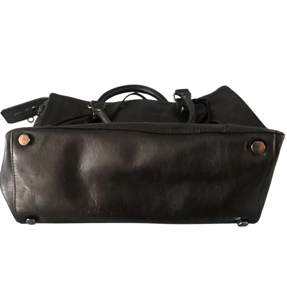 Rebecca Minkoff Regan Satchel Bag Purse Leather Wool‎ Stripe